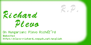 richard plevo business card